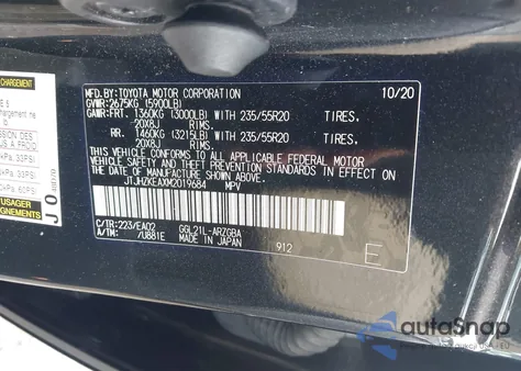 2021 Lexus Rx 350L from USA, damaged, VIN JTJHZKEAXM2019684